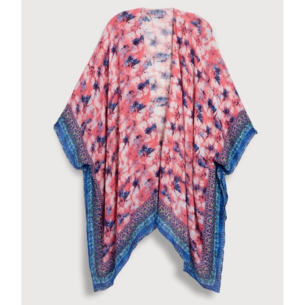 New Saachi Cover Up Tie Dye Butterfly Anthropologie Kimono Duster Cover-up Nwot - Picture 2 of 5